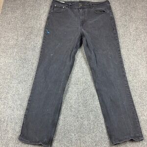 Vintage‎ Gap Denim Sky High Straight Jeans Black Paint Splatter 33 16R High Rise